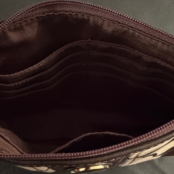 Coach Signature Tan and Brown Wristlet NWOT - Picture 4 of 4